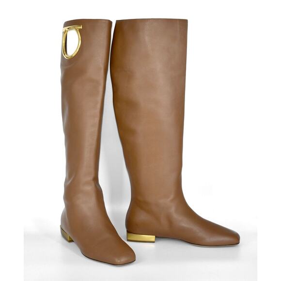 B20 NEW SALVATORE FERRAGAMO Avio Signature O-Ring Knee Hi Boots Size 6 C $1590 - Picture 1 of 9